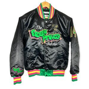 HEADGEAR CLASSICS FRESH PRINCE WILL SMITH SATIN JACKET (BLACK) HGC011 Size M